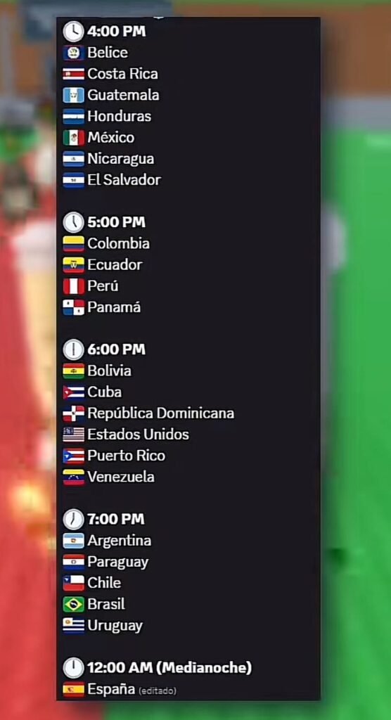 Horarios y Servidores